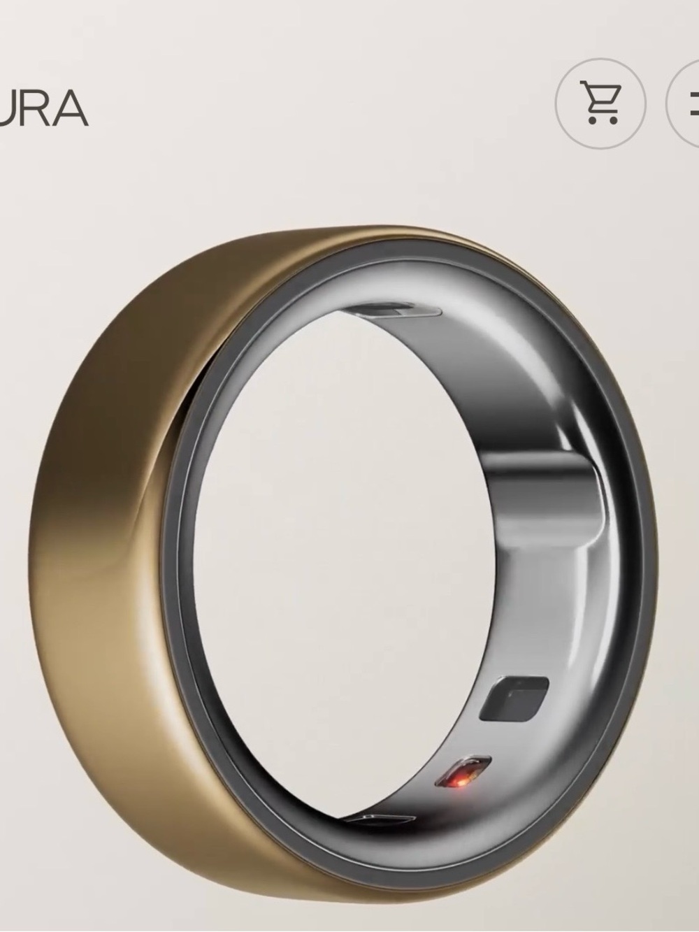 Oura Gold Smart Ring 4 - Health & Sleep Tracker - Size 8